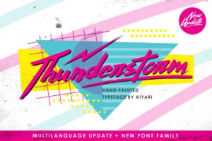 summer font thunderstorm